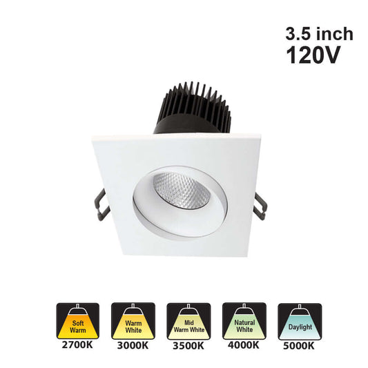 Votatec 3.5″ Regressed Gimbal – 5Way CCT Adjustable VO-SP3.5W12-120-D-5WAY 120V 12W CCT(2.7K, 3K, 3.5K, 4K, 5K)