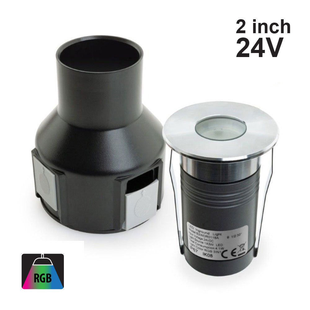 Round Recessed LED Inground Light 12-24V 4.1W RGB