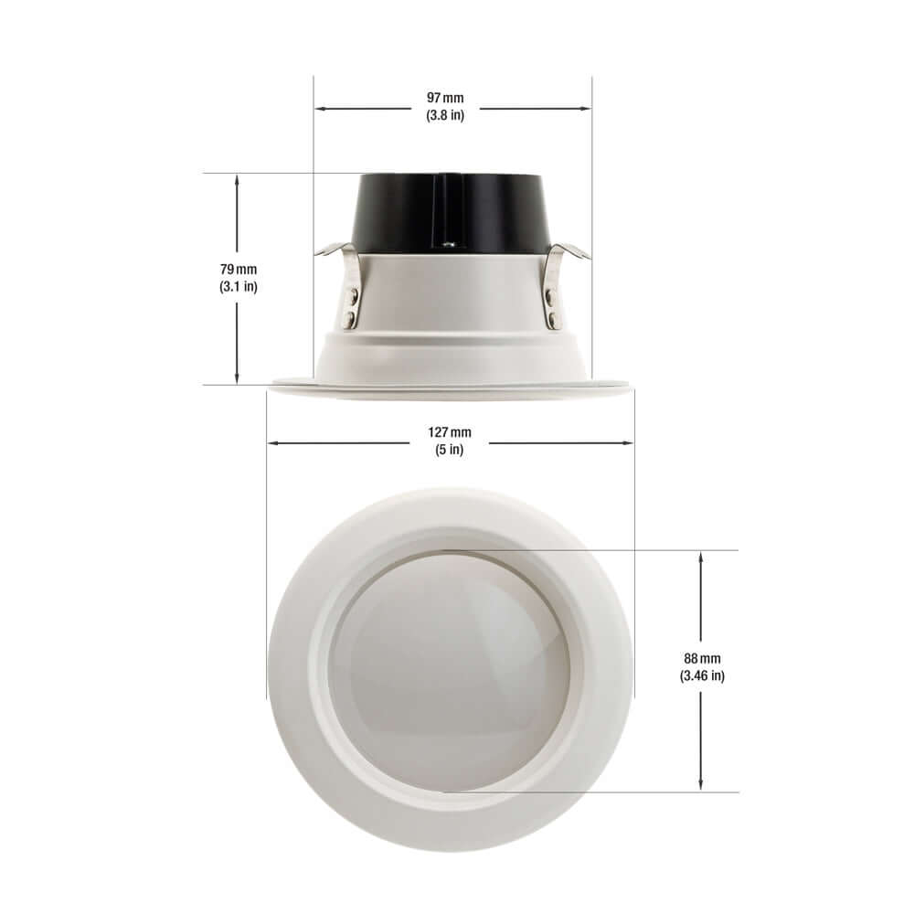 4 inch Retrofit Dimmable Recessed LED Downlight / Ceiling Light LT-US-D49W2278E-02, 120V 9W 2700K(Soft White) - gekpower