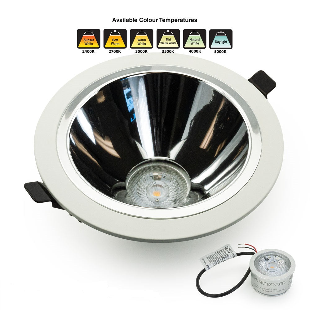 VBD-MTR-17C Low Voltage IC Rated Downlight LED Light Fixture, 5 inch Round Chrome mr16 fixture, gekpower