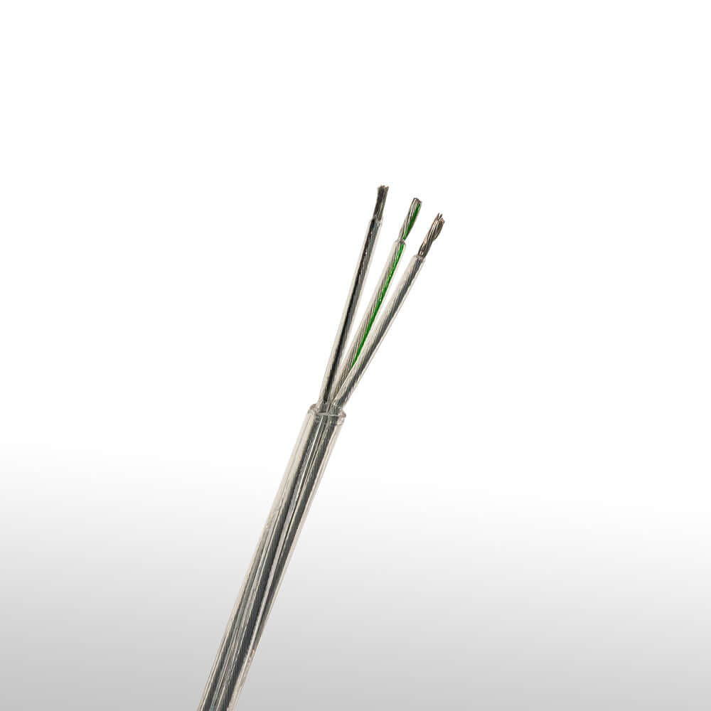 3 Conductor Transparent Cable AWG18 - 1ft (30.5cm)
