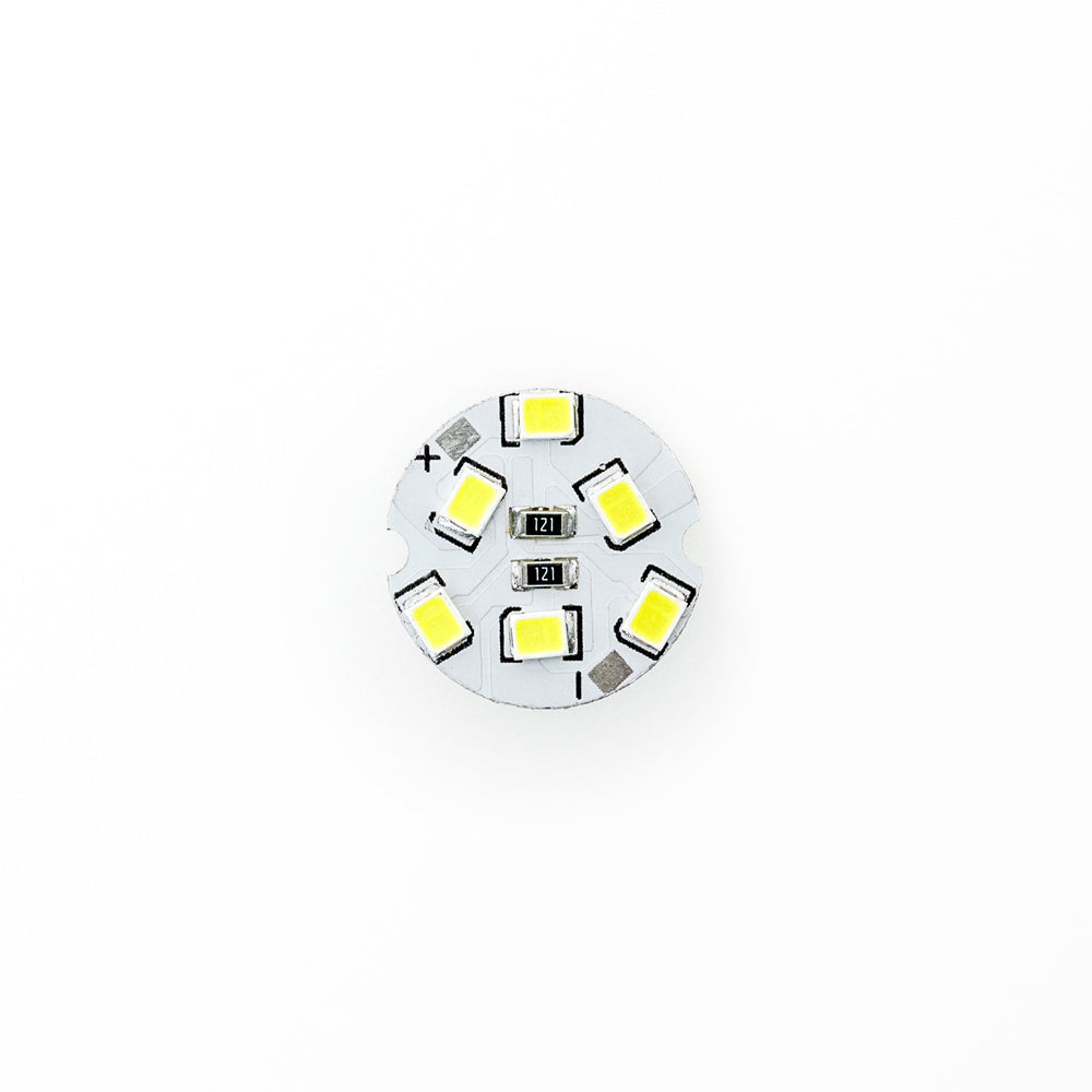 12V Flat Round PCB 6 SMD 3528 Constant Voltage LED Module 6000K(Cool White)