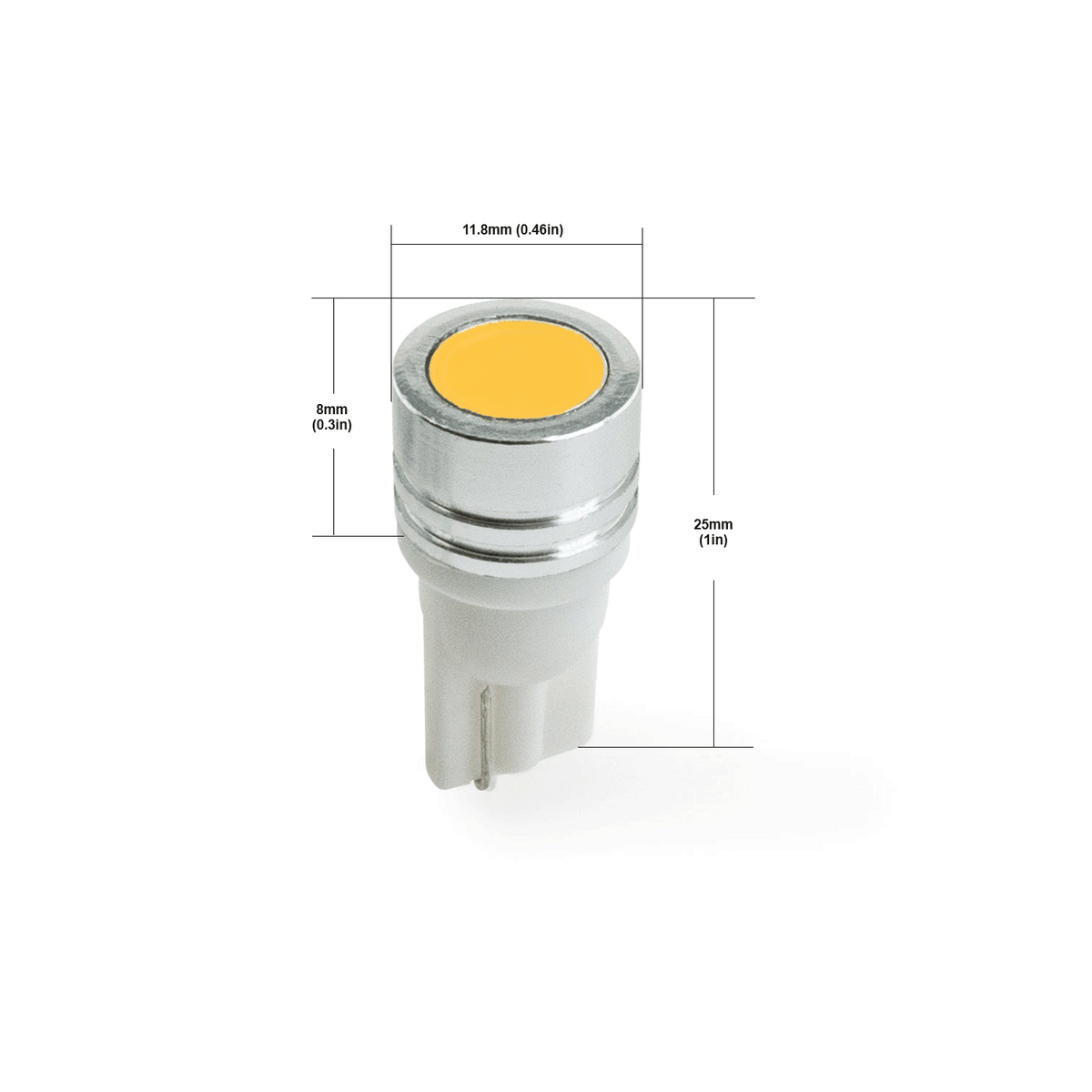 T10 Wedge Base 194 LED Bulb, 9-30V 1W 3000K(Warm White)