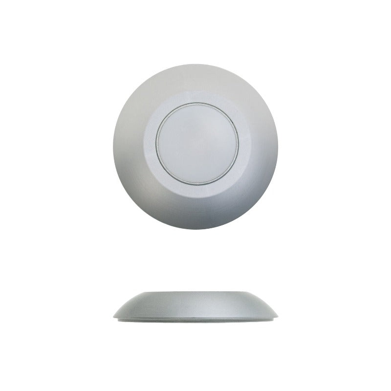 Round LED Step Light/ Pathway Light Flat Bevel Trim Silver