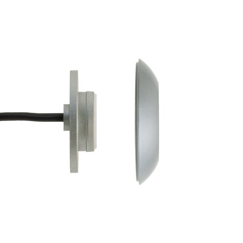 Round LED Step Light/ Pathway Light Flat Bevel Trim Silver