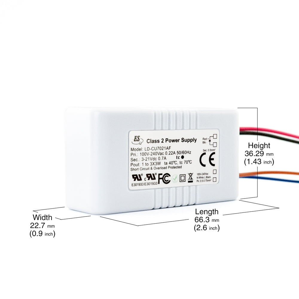 ES LD-CU7021AF Constant Current LED Driver, 700mA 3-21V 1-3X3W max, gekpower
