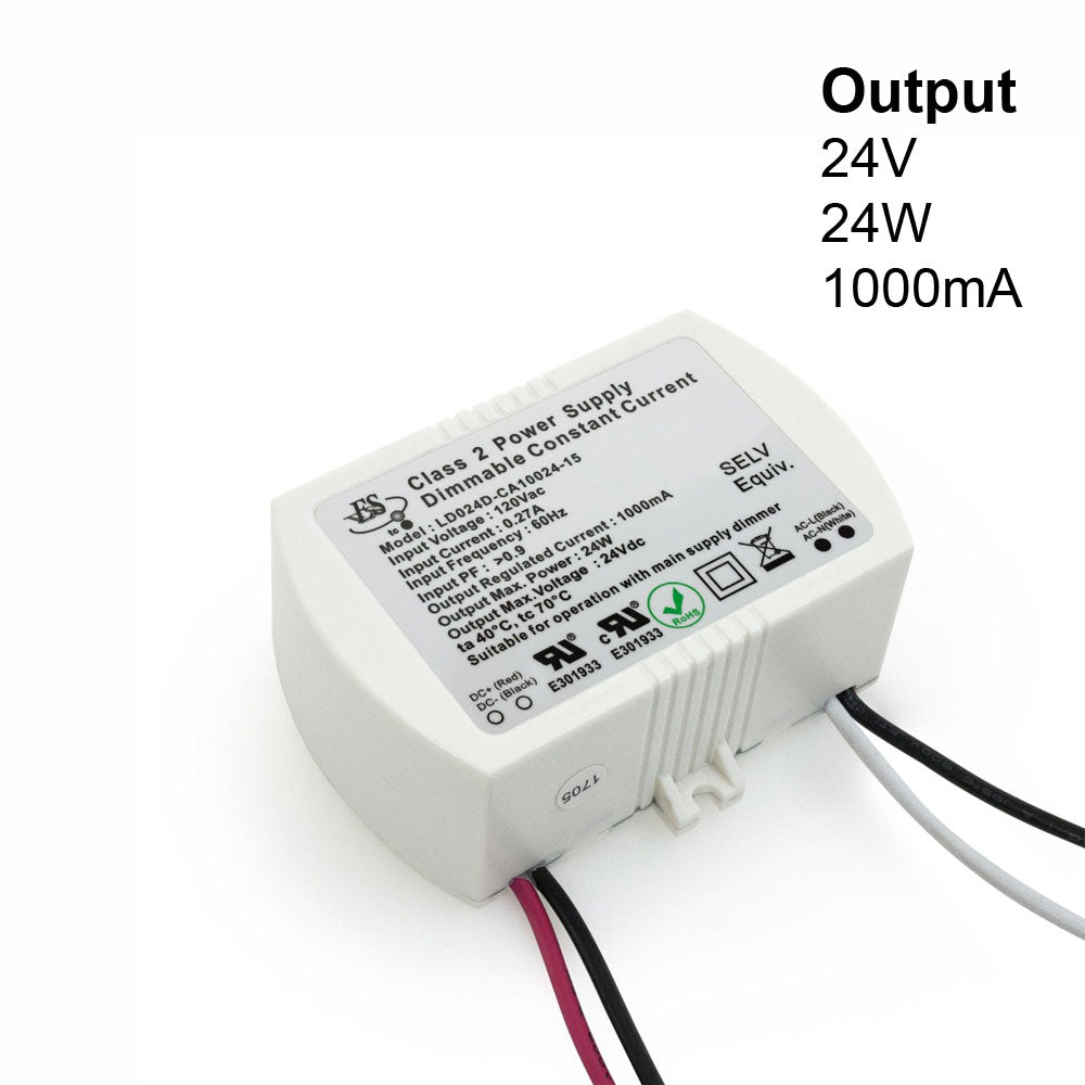 ES LD024D-CA10024-15 Constant Current LED Driver, 1000mA 24V 24W