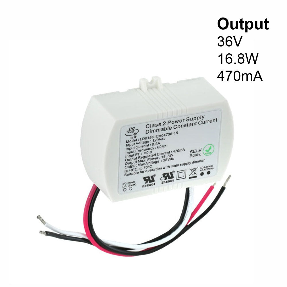 ES LD015D-CA04736-15 Constant Current LED Driver, 470mA 36V 16.8W Max, gekpower