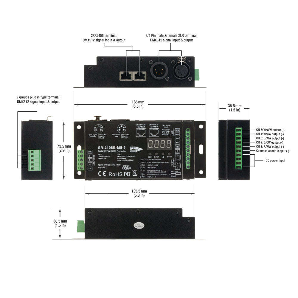 RGBW DMX512 Decoder and LED Driver DE8236