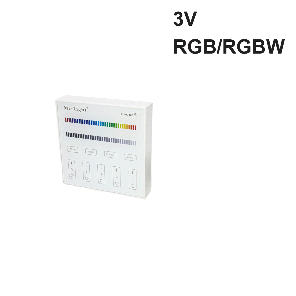 Mi-Light Smart Touch Panel Remote LED Controller for RGB/RGBW lighting with 4-zone control