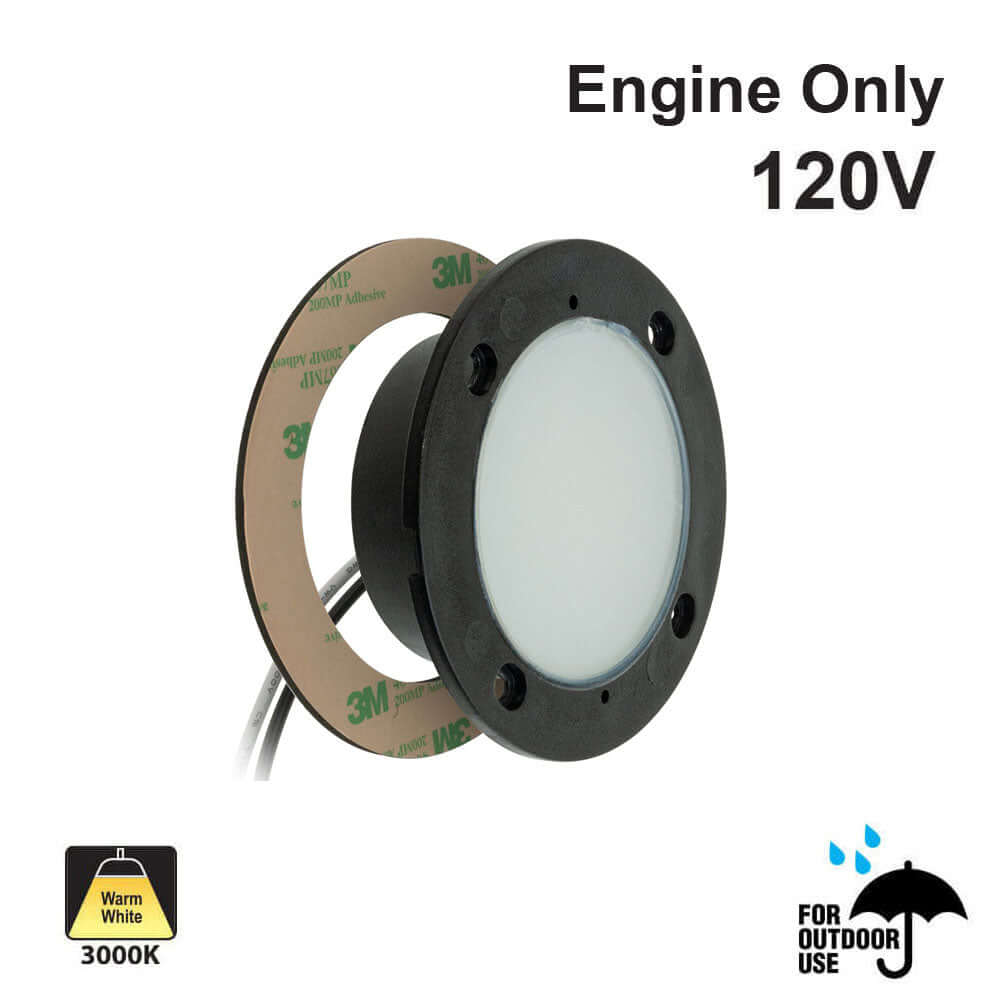 RD05HV-30K 120V Round Gang LED Step light 3W 3000K (Engine Only)