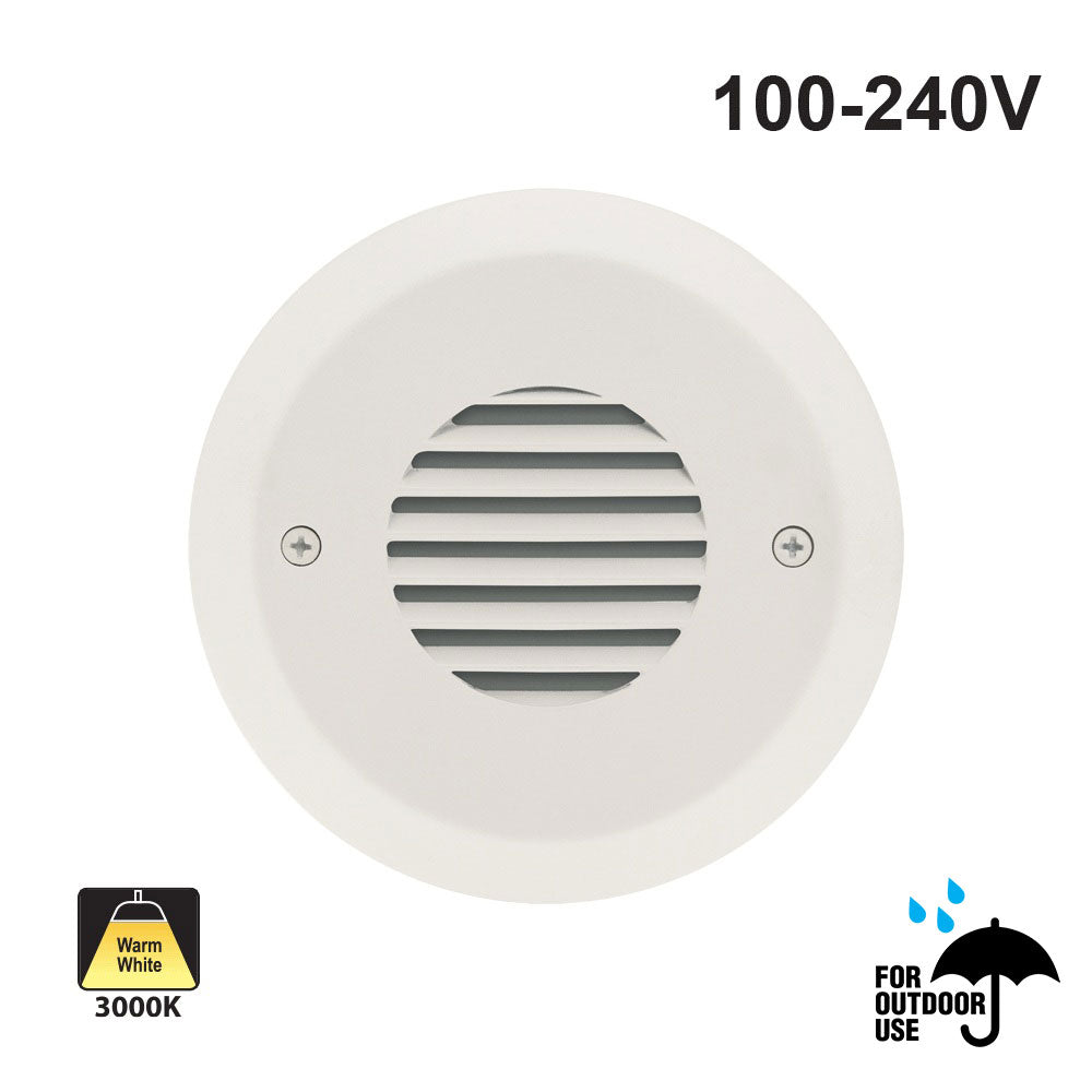 Round Gang LED Step Light/ Pathway Light 100-240V 2.5W 3K