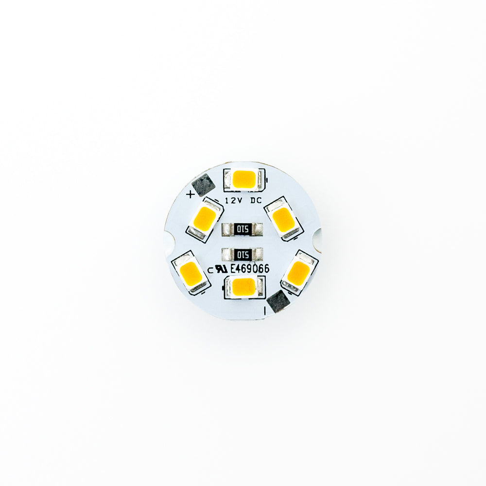 12V Flat Round PCB 6 SMD 3528 Constant Voltage LED Module 2700K(Soft White)