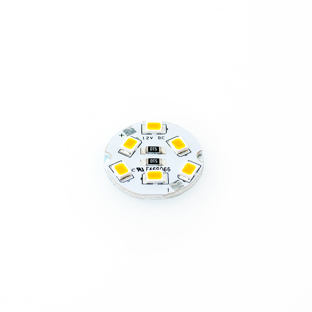12V Flat Round PCB 6 SMD 3528 Constant Voltage LED Module 2700K(Soft White)