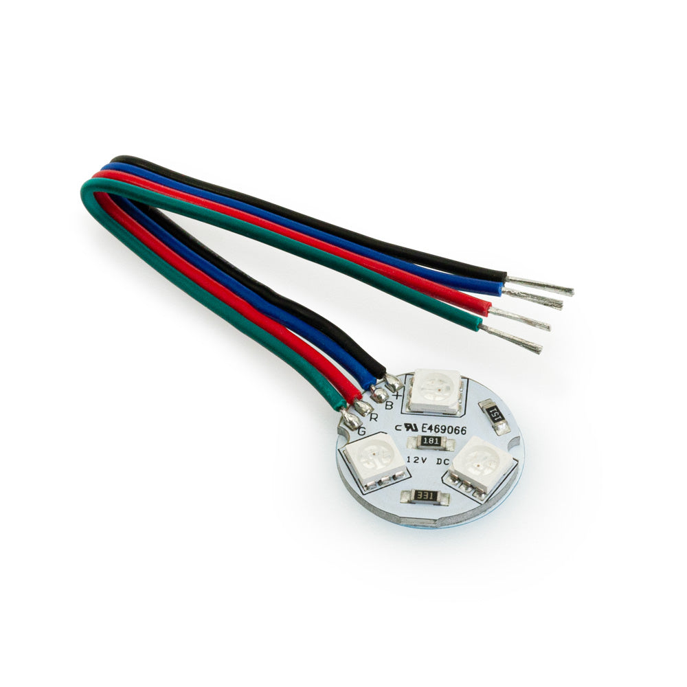 12V Flat Round PCB 3 SMD 5050 Constant Voltage LED Module RGB