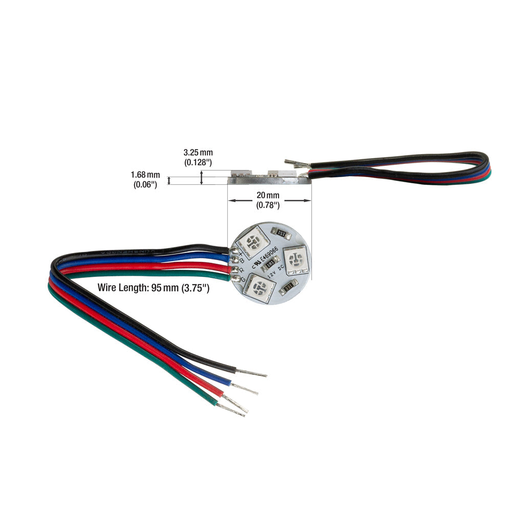 12V Flat Round PCB 3 SMD 5050 Constant Voltage LED Module RGB