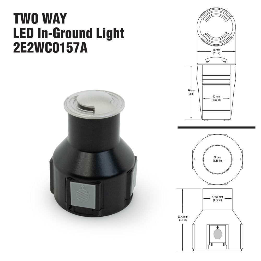 Two-Way LED Inground Light Driveway light 24V 2.6W 3K