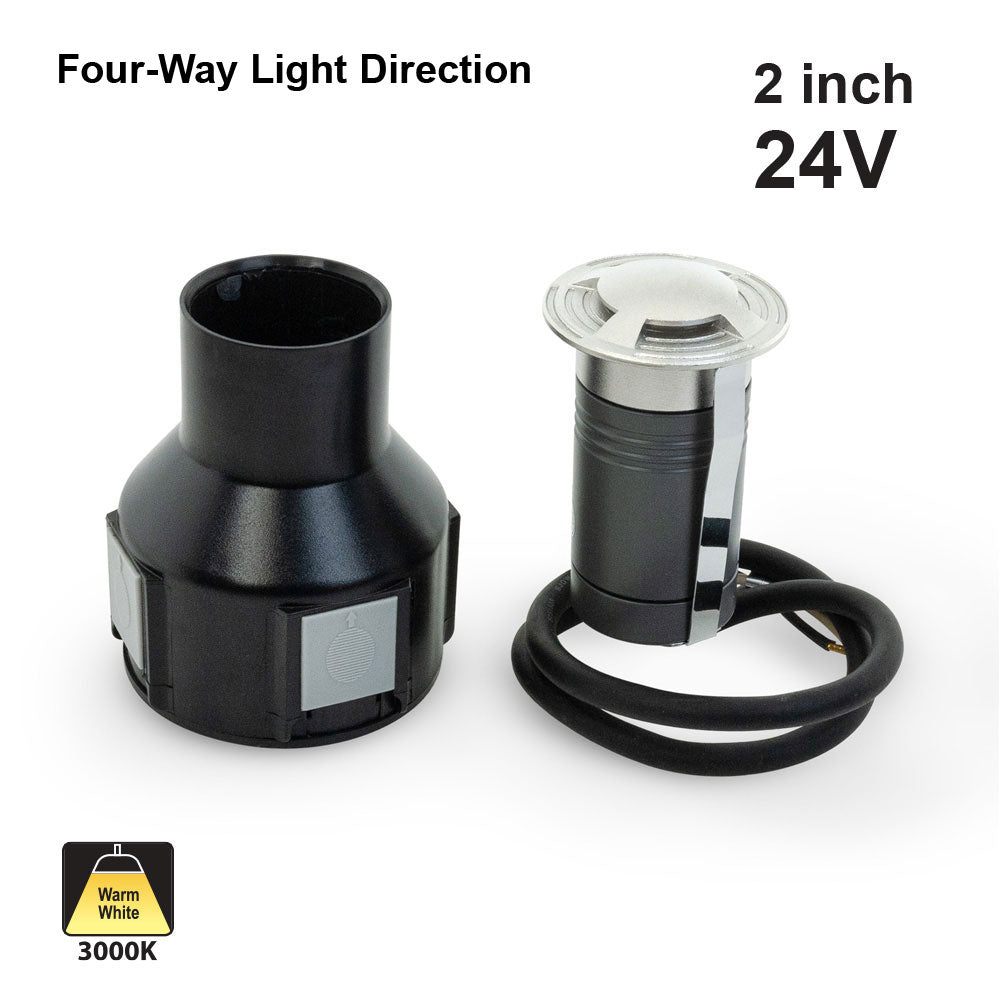 2 inch Four Way LED Inground Light Driveway light 24V 2.6W