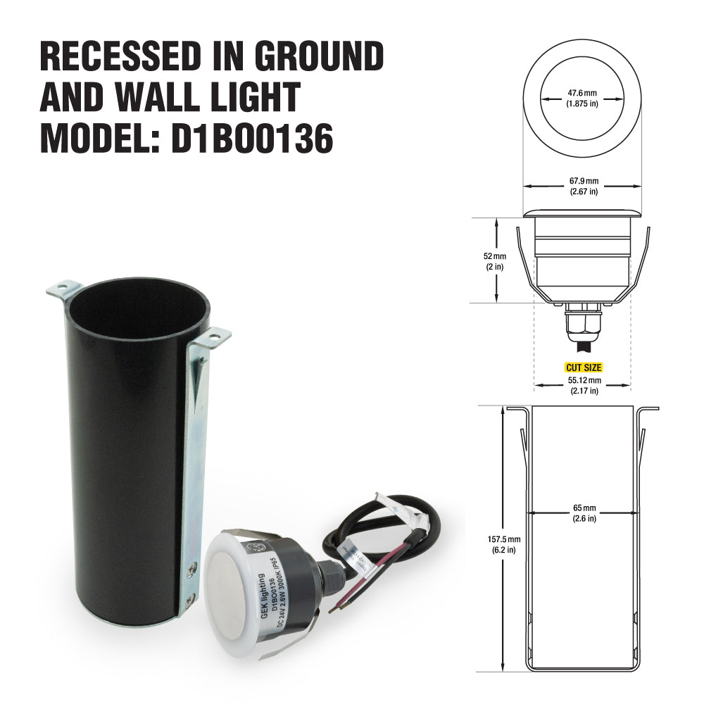 D1BO0136 2.5 inch Round Recessed Inground light