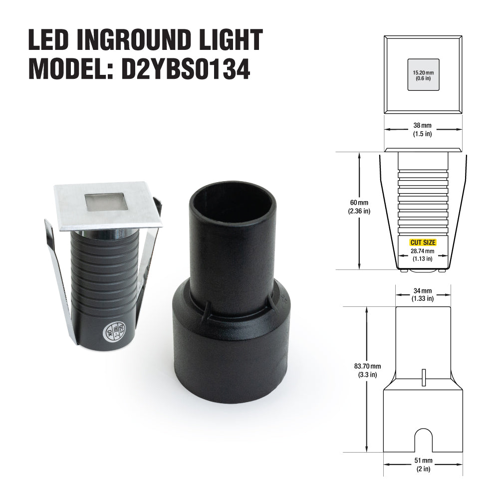1.5 inch Mini LED Square Inground light, Walkover light