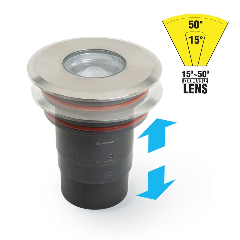 3 inch Round Adjustable Beam Direction Inground light 12-24V 8W