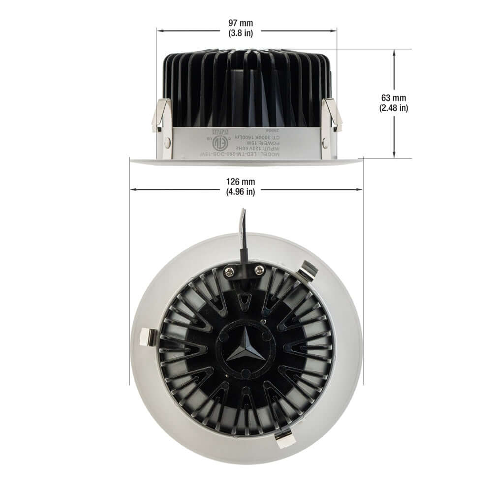 4 inch Retrofit Recessed LED Downlight / Ceiling Light 120V 15W 3000K(Warm White) - gekpower
