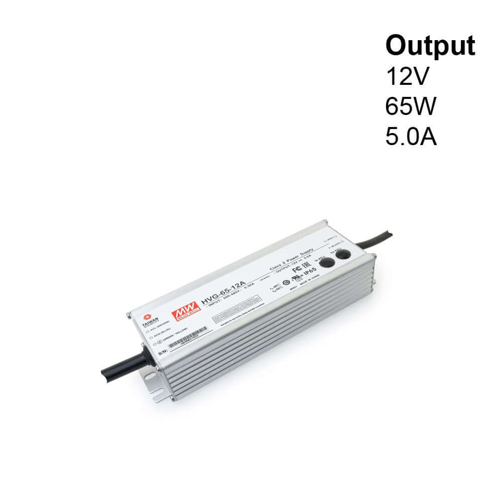 HVG-65-12A Mean Well CC+CV Metal Case Power Supply 200-480VAC to 12VDC 5A 65W - GekPower