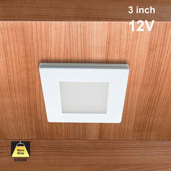 Square Cabinet Puck Light Surface Mount 12V 2.2W White AD-107T-2.2W-12V