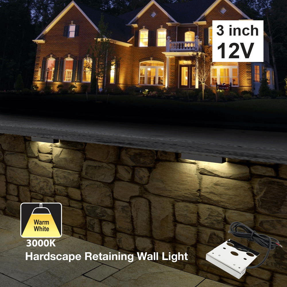 3 inch Hardscape Retaining Wall Light, 12V 1W 3000K