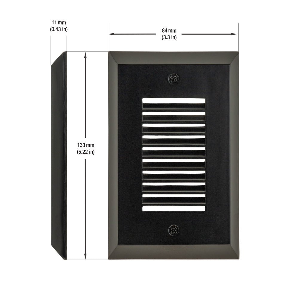 Vertical Single Gang LED Step light, 100-240V 2W 3K