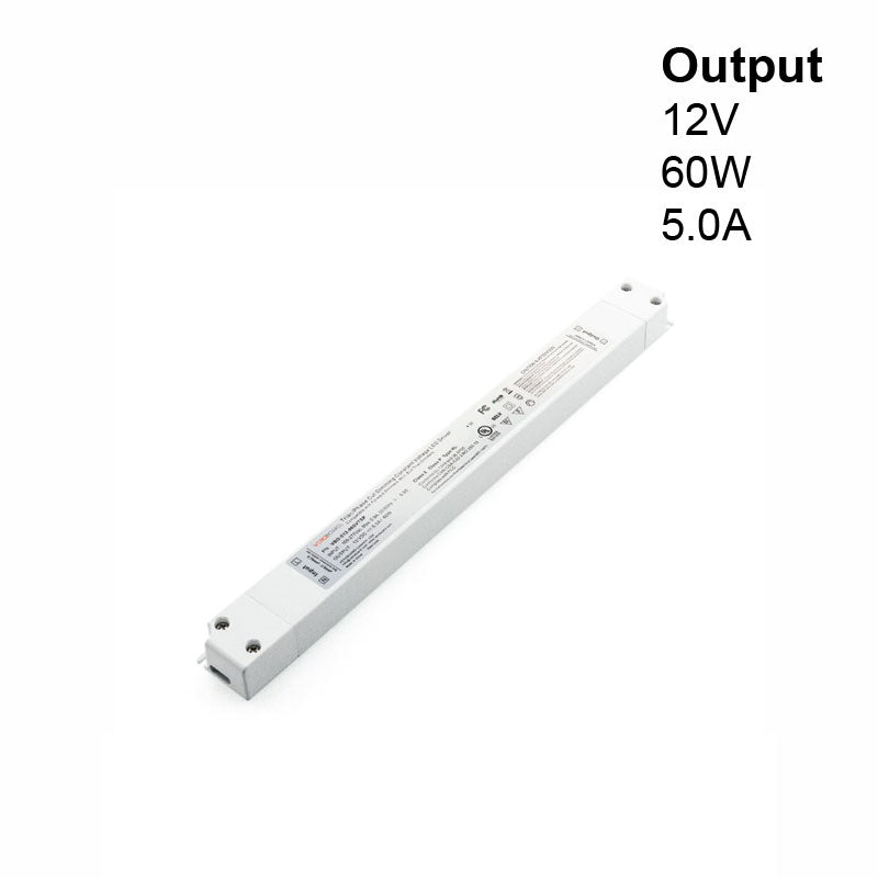 Super Slim Power supply Canada, British Columbia, North America. 12V 5A 60W Dimmable LED Driver VBD-012-060VTSP