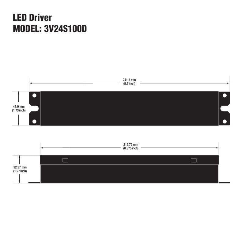 ANTRON 3V24S100D Constant Voltage LED Driver 0-10V Dimmable 347V Universal Input Voltage 4A 24V 100W, gekpower