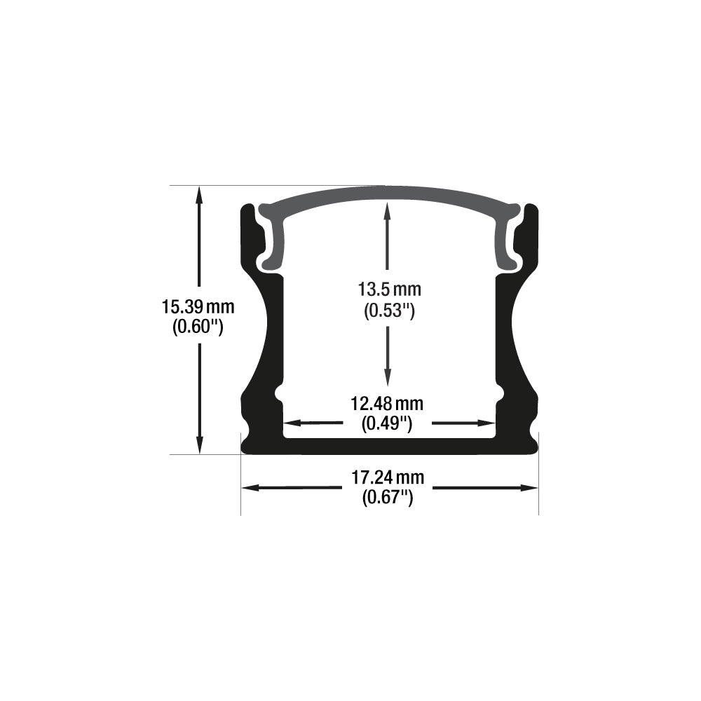 Deep Linear Aluminum LED Channel Black - 2M VBD-CH-S4B-2