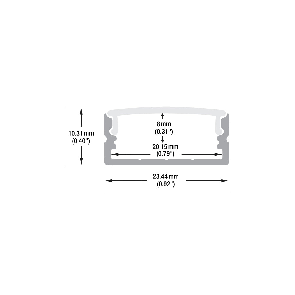 Linear Aluminum LED Channel for LED Strips 2Meters(6.5ft) VBD-CH-S6-2