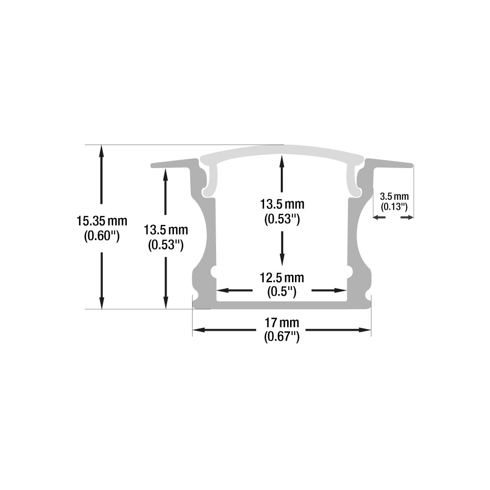 Deep Recessed Linear Aluminum LED Channel for LED Strips 2Meters(6.5ft) VBD-CH-RF1-2