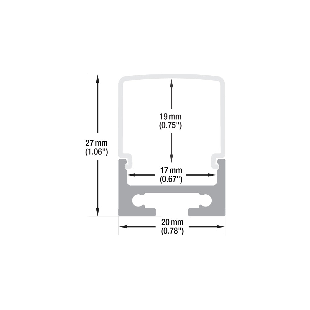 Linear Aluminum LED Channel for LED Strips 2Meters(6.5ft) VBD-CH-RF3-2