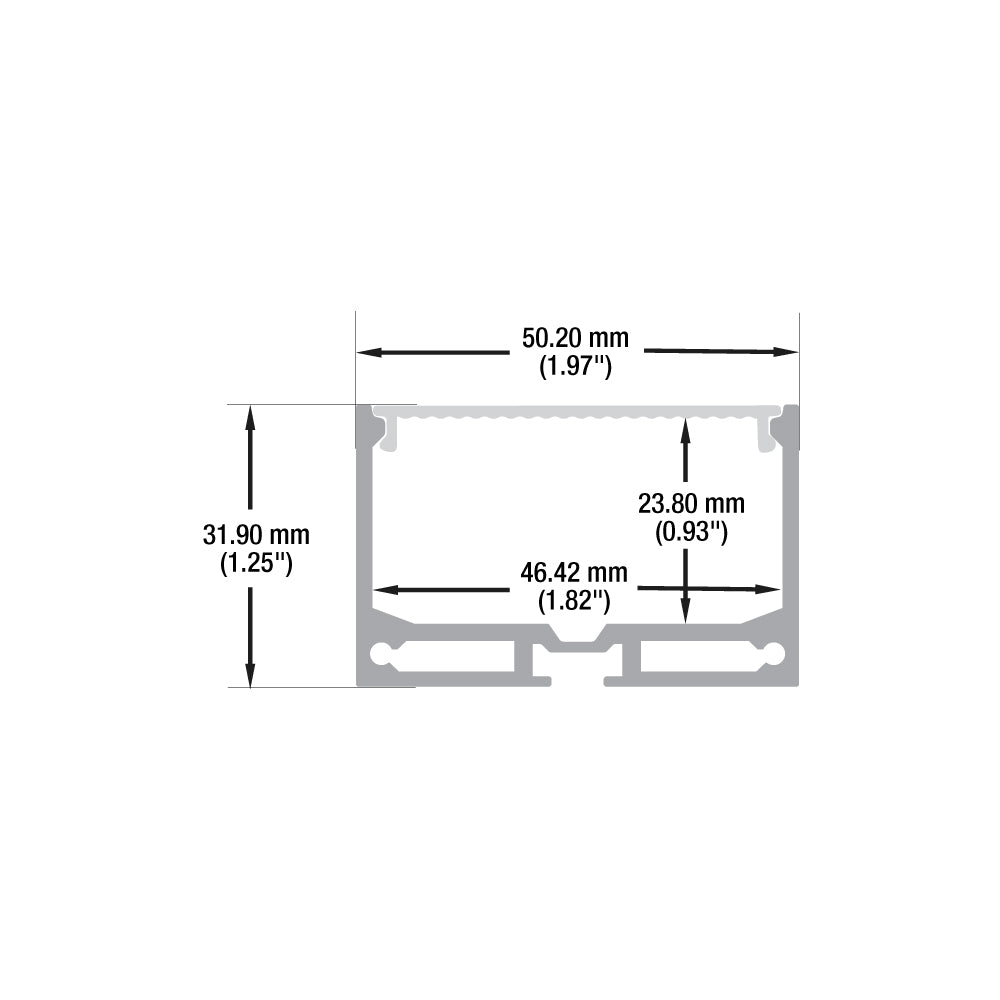 Linear Aluminum LED Channel for LED Strips 2Meter(6.5ft) VBD-CH-RF6-2