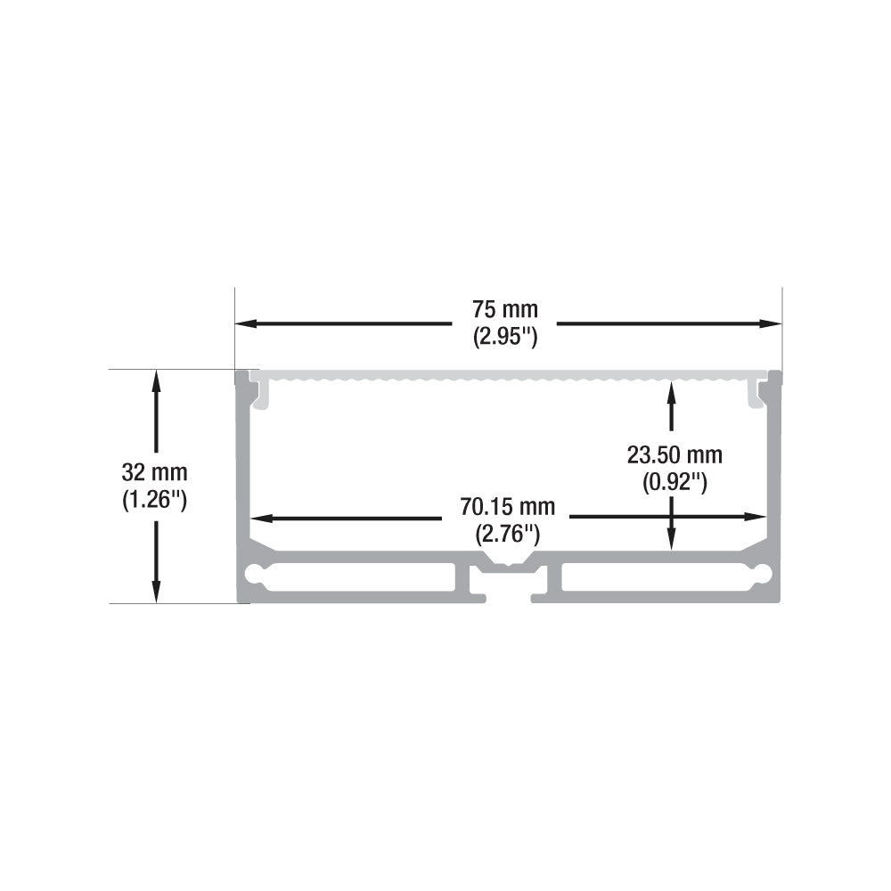 Linear Aluminum LED Channel for LED Strips 2Meters(6.5ft) VBD-CH-RF8-2