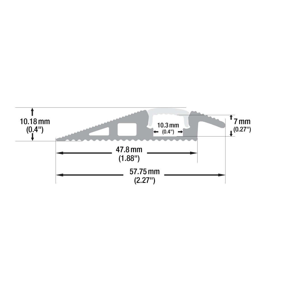 Multi Floor Transition Aluminum LED Channel for LED Strips 2Meters(6.5ft) VBD-CH-W4-2 (Walkway/Floor)