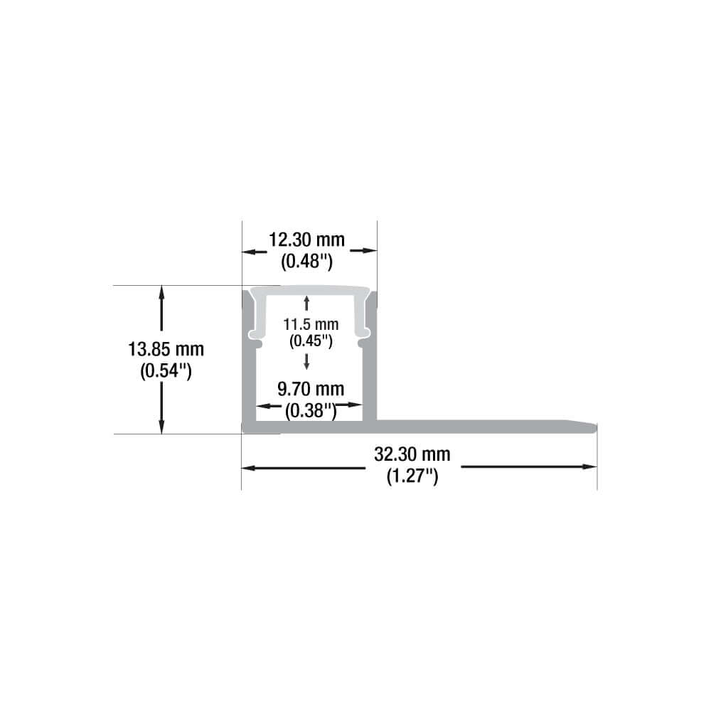Drywall(Plaster-In) Linear Aluminum LED Channel for LED Strips 2Meters(6.5ft) VBD-CH-D4-2