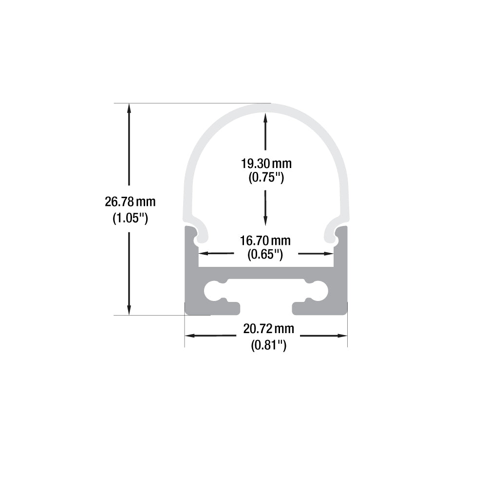 Linear Aluminum LED Channel for LED Strips 2Meters(6.5ft) VBD-CH-R1-2