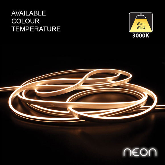 5M(16.4ft) LED Neon light Strip VBDFS-WW Neon-4MM-168 LED/m, 24V 3.75(W/ft) 3000K(Warm White), gekpower