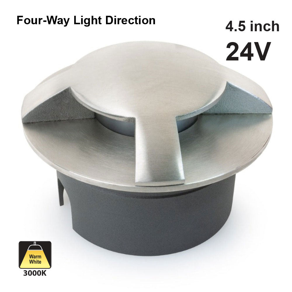 4.5 inch Round Recessed Four way Inground light