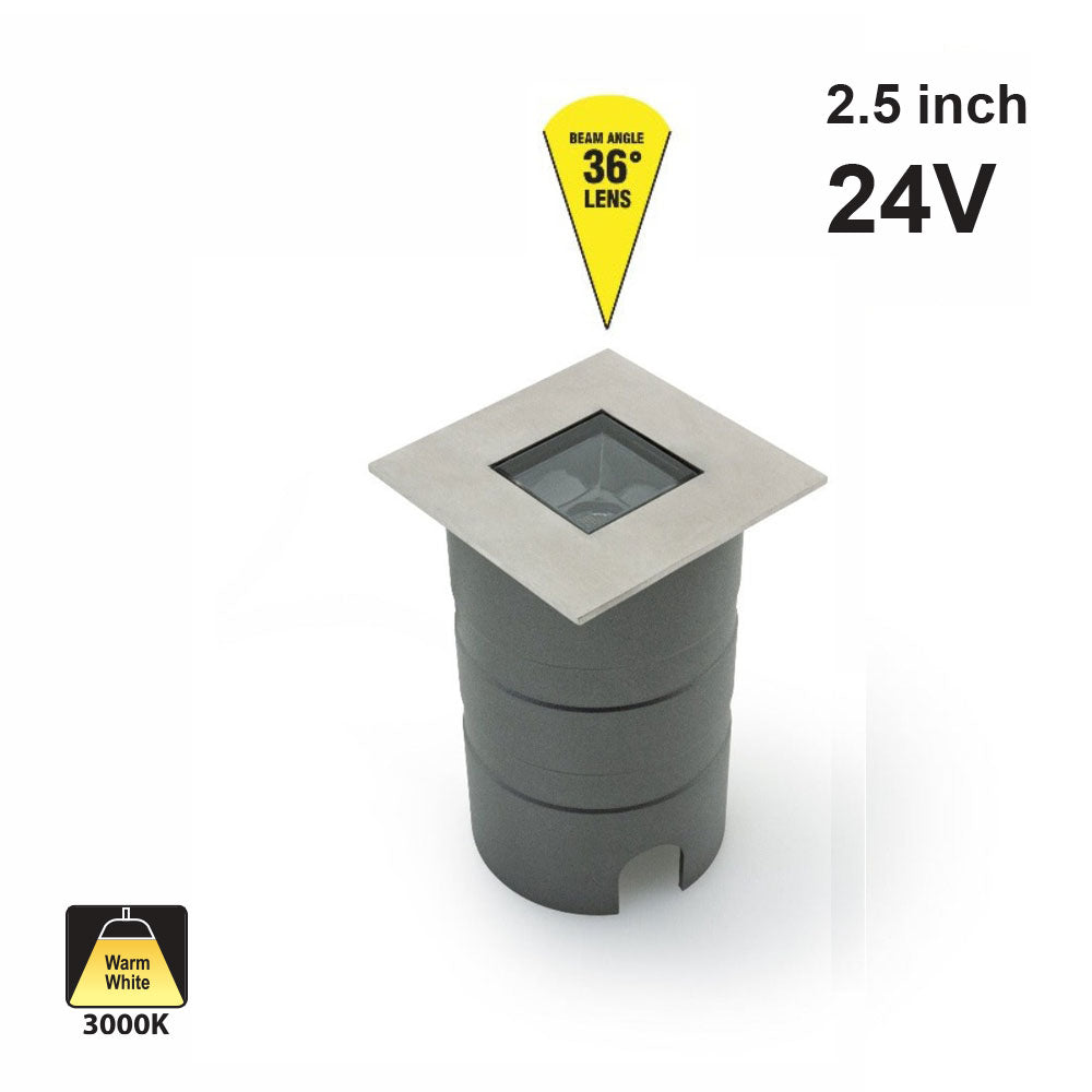 2.5 Inch Square Inground light 24V 5W