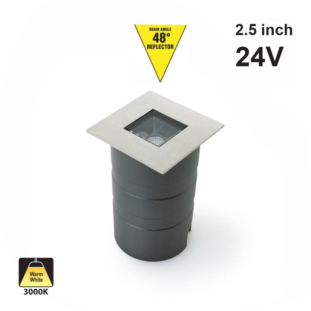 UL-1020-0500-A 2.5 Inch Square Inground light 24V 5W