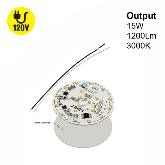 3 inch Round Disc ZEGA LED Module DIS 03-015W-930-120-S3-Z1A , 120V 15W 3000K(Warm White), gekpower