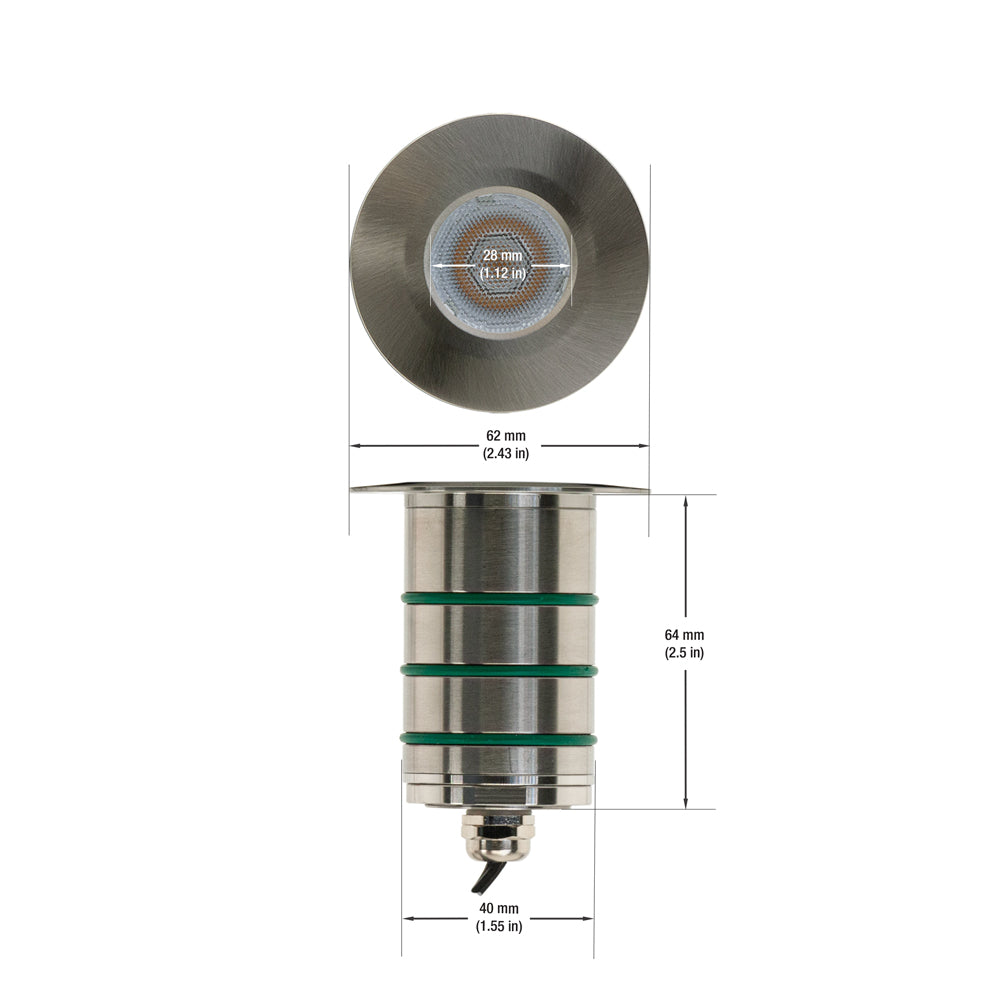 RD-34-5W-30K 3 inch Round Inground Light with Concrete box