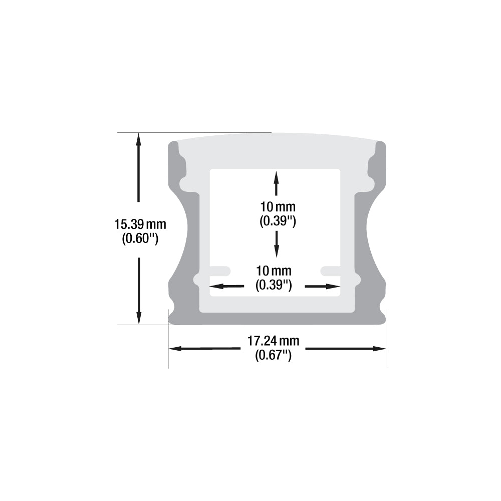 Waterproof Aluminum Extrusion for LED Strips, 2Meters(6.5ft) VBD-CH-S4WP-2