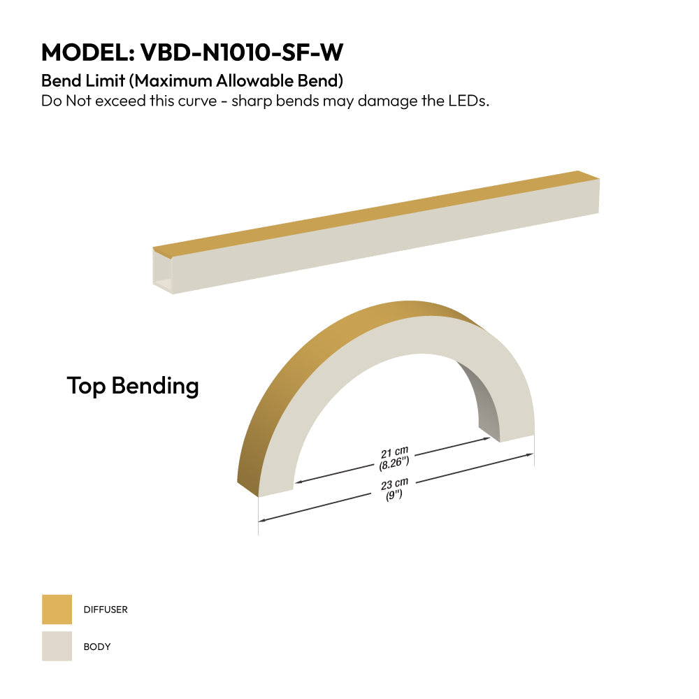 White Silicone Flexible LED Neon channel VBD-N1010-SF-W