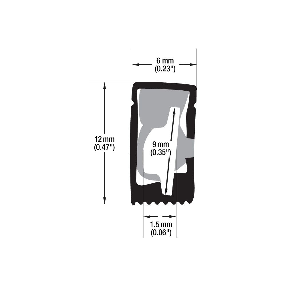 Black Silicone Flexible LED Neon channel VBD-N0612-SD-B, per foot(30.5cm) SIDE Mount